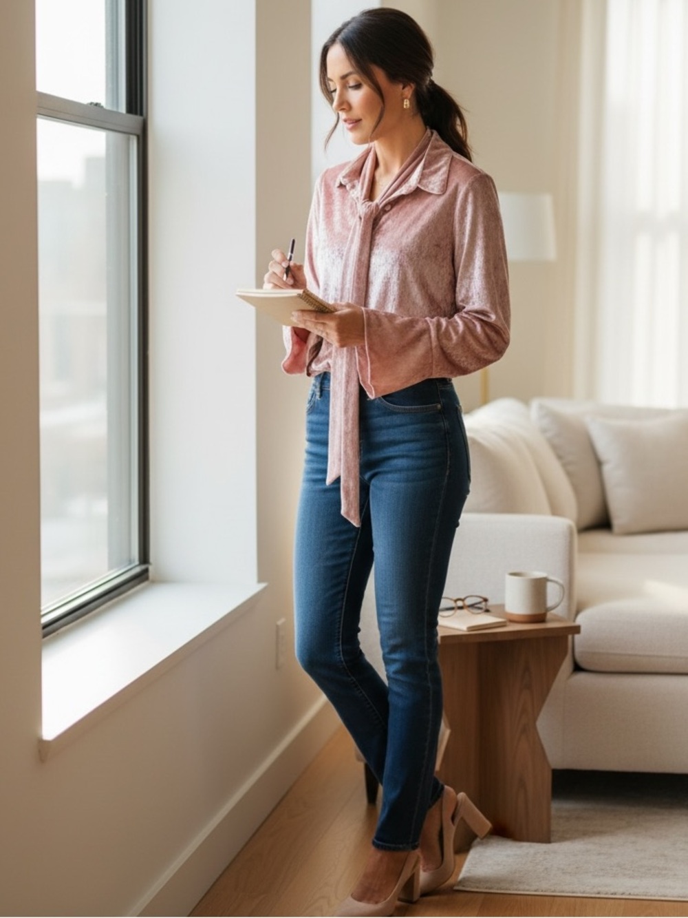 Endless Rose Crushed Velvet Top in Dusty Rose